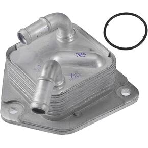 Engine Oil Cooler Kit Compatible for Honda Civic HR-V, Durable Aluminum Alloy Silver Tone Transmission Oil Cooler with O-rings Seal