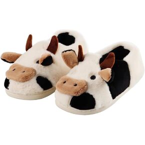 dubuto Cute Cow Slipper for Girls Boys, Toddler Kids Animal Slippers Cozy Anti-slipe Soft Plush Warm Cozy Home House Slippers for Indoor Outdoor
