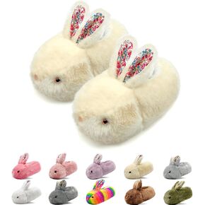 Toddler Slippers Boys Girls Cute Bunny Slippers Kids Soft Plush Warm Winter Slipper Non-Slip House Slippers Indoor Shoes