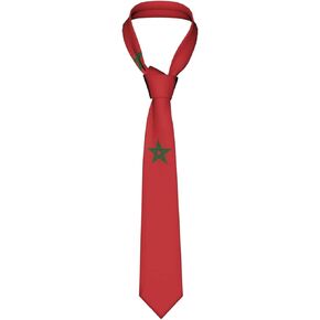 Morocco Flag Moroccan Striped Necktie Men'S Neck Ties Mens Party Business Neckties Soft Skil Tie