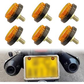 6PCS Motorcycle Reflectors License Plate Bolts and Nuts M5 Car Tag Screw Universal Motorcycle Bicycle Car Accessory Round Reflectors (Red) in Saudi Arabia