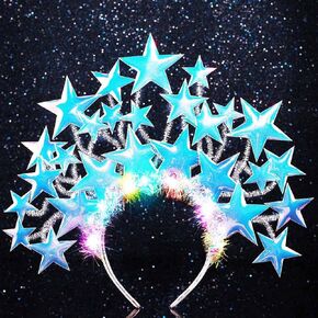 GORTIN Light Up Star Headband LED Glow Headbands New Year Costume Hair Band Star Hair Accessories for Women and Girls