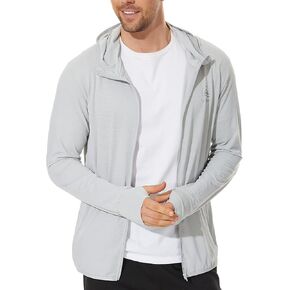 Men's UPF 50+ Sun Protection Hoodie Jacket Zip Up Lightweight Long Sleeve UV Fishing Shirts Quick Dry Zip Pockets
