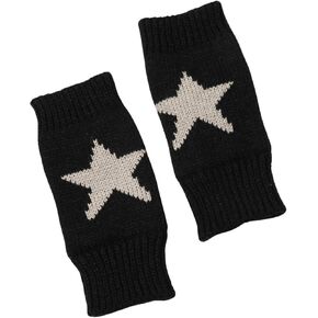 SHENHE Women's Star Pattern Fingerless Thumb Hole Knitted Wrist Length Mitten Gloves