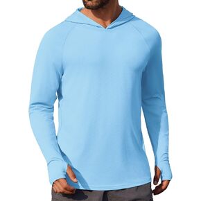 COOFANDY Men's Rash Guard Shirts Long Sleeve Sun Protection Hoodie Shirts Lightweight Quick Dry Fishing Shirts