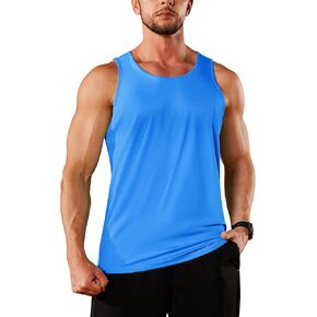 TACVASEN Men's UPF 50+ SPF Workout Sleeveless Shirts Quick Dry Muscle Shirt Lightweight Running Tank Tops