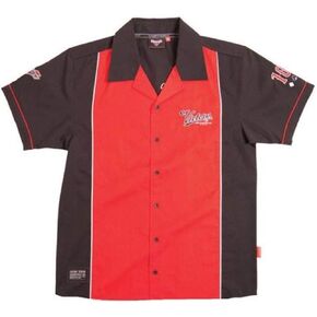 Victory Motorcycles New Men's Black & Red FC Button Shirt, Medium, 286364503