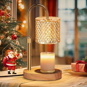 Electric Candle Lamp Warmer with Timer Dimmer Adjustable Height,Gifts for Women and Men, Electric Wax Warmer Vintage Home Decor for Scented Jar Candles with 2 Bulbs