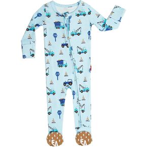 Bamboo Viscose Footie Pajamas for Baby Boys and Girls Double Zipper One-Piece PJs