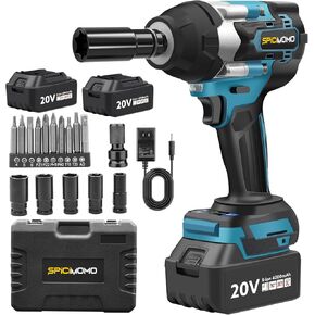 1200N.M Impact Wrench, Cordless 1/2 Inches Impact Gun with 2x 4.0Ah Batteries, 21V High Torque Powerful Impact Driver, Brushless Impact Drill for Auto Repair and Construction Tasks