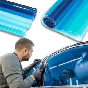XhuangTech Chameleon Light Blue Front Window Roll Tint Solar Film Protection Scratch Resistant 60% VLT (Light Blue, 39.37" in x 59.05" in)