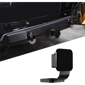 Trailer Hitch Cover Plug, American Flag Hitch Cover Tube Plug Insert, Dustproof Rustproof Heavy Duty Towing Hitch Protection Cap, Car Accessories for Trailer Truck (Black with Blue Line)