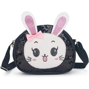 Kids Sequin Bunny Purse for Toddler, Little Girls Purse, Crossbody Shoulder Bag, Birthday Gift in Box, Bags for Girls