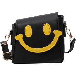 Cute Cartoon Smiley Face Purse for Little Girls Mini PU Purse Lovely Crossbody Bags for Kids Toddler Birthday Gifts