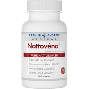 Arthur Andrew Medical, Nattovena, Pure Nattokinase Supplement, Double Strength 4,000 FUs per Capsule, 180