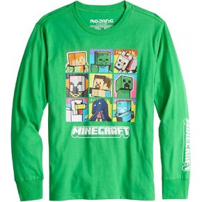 Minecraft Boys' Cute Gaming Characters Long Sleeve T-Shirt