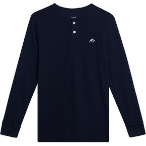 AEROPOSTALE Boys' Long Sleeve Henley Shirt - Cotton Ribbed Henley Long Sleeve Shirt - Thermal Henley Top for Boys (8-16)
