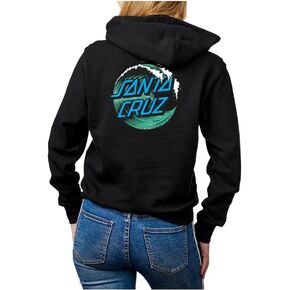 SANTA CRUZ Wave Dot P/O Hooded Midweight Sweatshirt Black Med Youth