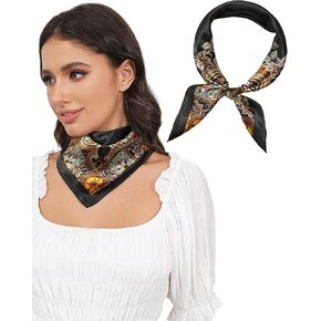 AWAYTR 23" Satin Bandanas for Women Head Scarf Like Silk Scarf for Hair Scarf Satin Neck Scarf Silk Hair Bandana Headscarf