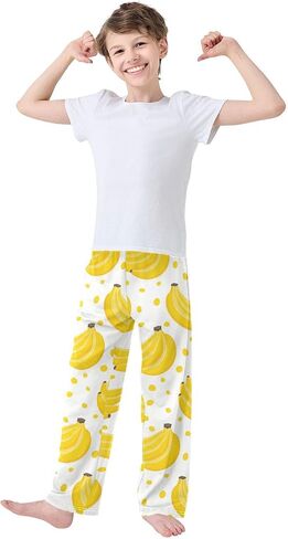 Boys Pajama Pants Traditional Black White Soccer Ball Elastic Waist Lounge Pajama Bottoms with 2 Pockets Sleep Pjs M in Saudi Arabia