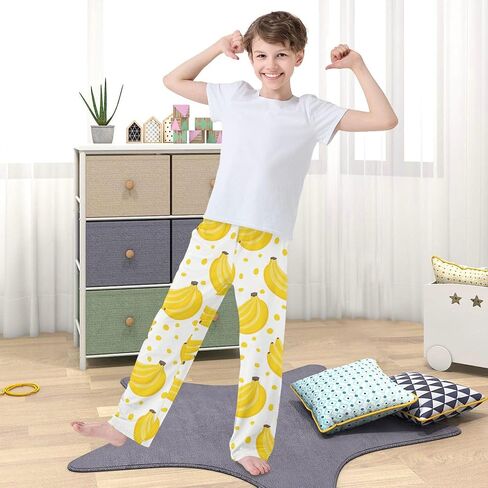 Boys Pajama Pants Traditional Black White Soccer Ball Elastic Waist Lounge Pajama Bottoms with 2 Pockets Sleep Pjs M in Saudi Arabia