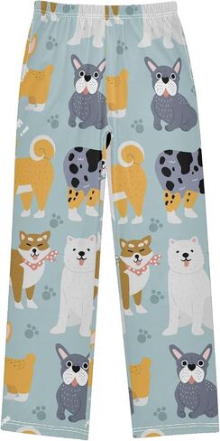 Boys Pajama Pants Traditional Black White Soccer Ball Elastic Waist Lounge Pajama Bottoms with 2 Pockets Sleep Pjs M in Saudi Arabia