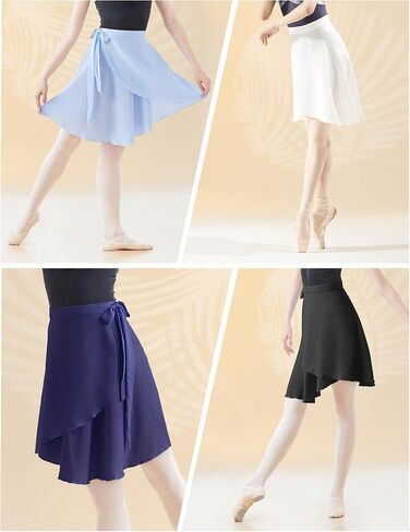 Dance Skirts for Women, Women Pull on/Ballet Wrap Skirt with Elastic Ties for Dance, Gymnastics, Skating in Kuwait