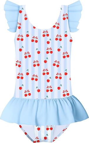 Toddler Girl Swimsuit One Piece Bathing Suit Mermaid Cute Ruffle Skirt Hawaiian Beach Swimwear in Saudi Arabia