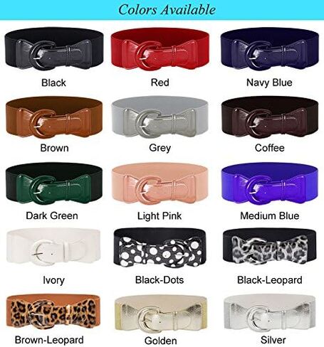 GRACE KARIN Women's Wide Stretchy Cinch Belt 3 Inch Vintage Chunky Buckle Belts S-XXXXL in Saudi Arabia