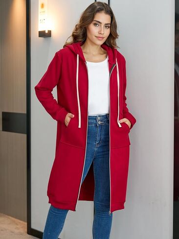 Ablanczoom Hoodies for Women Fashion Sweatshirts: Comfortable Full Zip Up Hoodie Womens Long Fleece Sweatshirt with Pockets in Kuwait