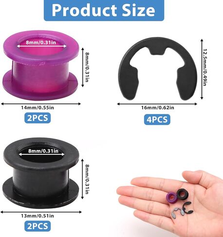 طقم جلبة كابل التحول 8 قطع 33820-02370 بديل متوافق مع كورولا ماتريكس 2003-2008، قطع غيار جلبة كابل رافعة نطاق النقل (4 قطع كم مطاطي + 4 قطع مشبك) in Kuwait