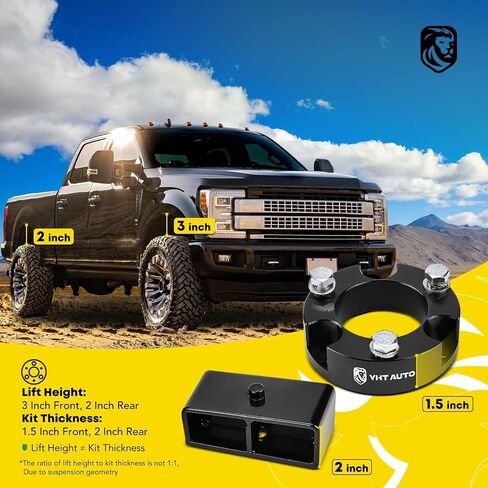 YHTAUTO مجموعات الرفع الكاملة المتوافقة مع Tacoma 2005-2023 2WD/4WD، 3 "أمامي + 2" طقم رفع التسوية الخلفي، 3 بوصة طقم مستوى فاصل الدعامة الأمامية و 2 بوصة كتل الرفع الخلفية مجموعات رفع التعليق مع مسامير U in Saudi Arabia