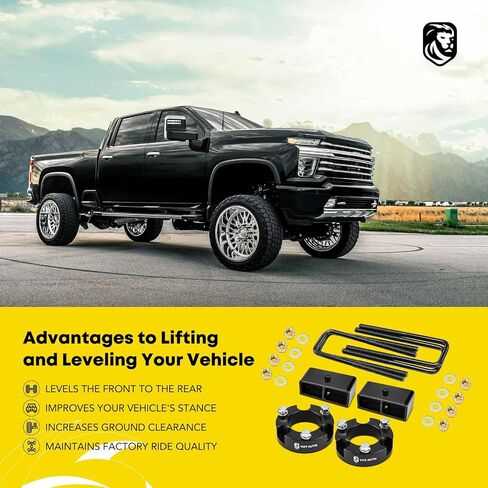 YHTAUTO مجموعات الرفع الكاملة المتوافقة مع Tacoma 2005-2023 2WD/4WD، 3 "أمامي + 2" طقم رفع التسوية الخلفي، 3 بوصة طقم مستوى فاصل الدعامة الأمامية و 2 بوصة كتل الرفع الخلفية مجموعات رفع التعليق مع مسامير U in Saudi Arabia