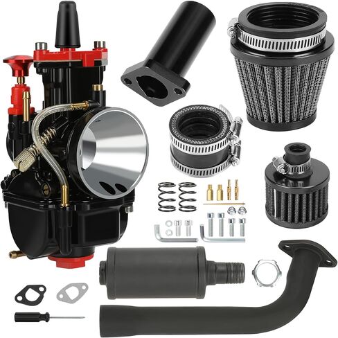 PWK Carburetor 212cc Exhaust Muffler Assembly Stage 2 Kit Replacement for Predator 212 196cc 200cc 6.5hp Coleman CT200U BT200X KT196 Baja Warrior MB200 Mini Bike Go Kart Parts in Kuwait