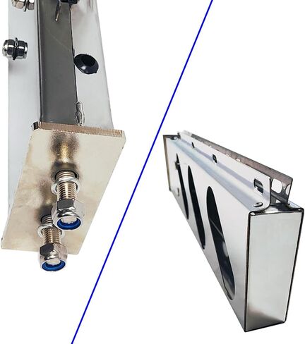 2.5" Bolt Spacing 30" Length Stainless Steel Mud Flap Hangers Brackets Holder with Aluminum Reflective Tapes and Oval Light Cutouts Fit for Semi Trucks Trailers, 2 Pack in Kuwait
