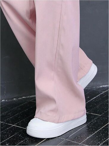 Girl's Elastic Waist Straight Leg Cargo Pants Casual Baggy Long Trousers Sweatpants with Pocket in Saudi Arabia