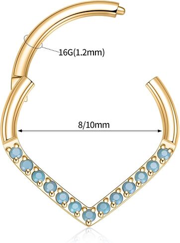 FUNLMO 316L الجراحية الصلب الحاجز الدائري الدمعة Daith الزنمة اللولب الرخ محارة ثقب المجوهرات الغضروف هوب القرط متمحور الأنف الدائري in Kuwait