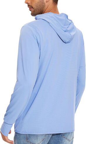 Men's UPF 50+ Sun Protection Hoodie Jacket Zip Up Lightweight Long Sleeve UV Fishing Shirts Quick Dry Zip Pockets in Saudi Arabia
