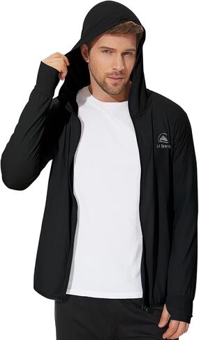 Men's UPF 50+ Sun Protection Hoodie Jacket Zip Up Lightweight Long Sleeve UV Fishing Shirts Quick Dry Zip Pockets in Saudi Arabia