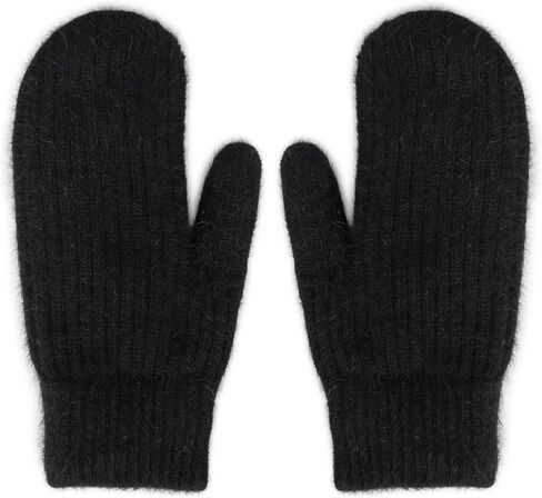 Winter Warm Knitted Mittens for Women - Cold Weather Stretch Thick Faux Fleece Gloves in Saudi Arabia