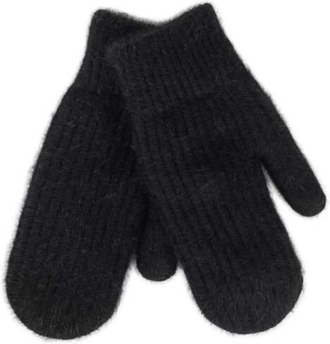 Winter Warm Knitted Mittens for Women - Cold Weather Stretch Thick Faux Fleece Gloves in Saudi Arabia
