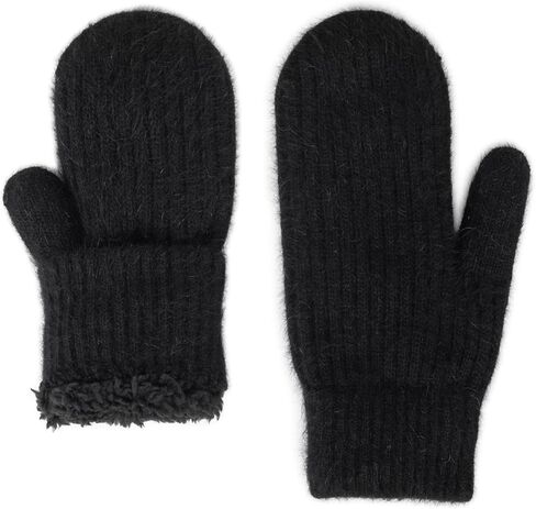 Winter Warm Knitted Mittens for Women - Cold Weather Stretch Thick Faux Fleece Gloves in Saudi Arabia