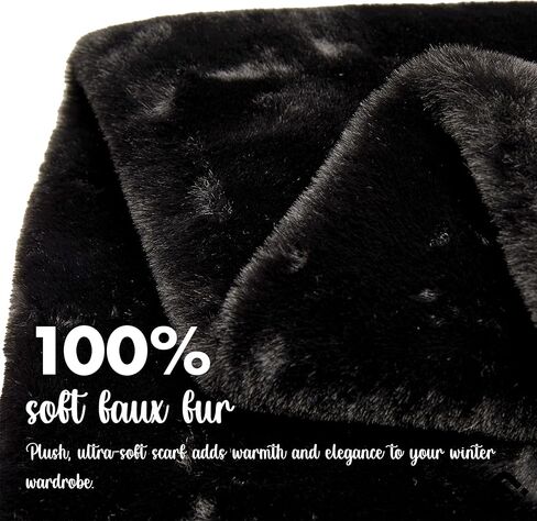 Funky Junque Matching 2 Pack: Faux Fur Mittens & Scarf - Black in Kuwait