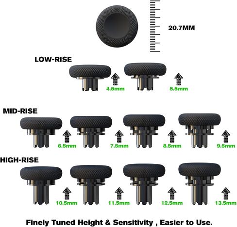 EXknight Controller Freaks for DualSense Edge, Height Adjustable Sticks for PS5 Pro Controller, 1 Low Rise(2 Heights), 1 Mid Rise(4 Heights), 1 High Rise(4 Heights) in Saudi Arabia