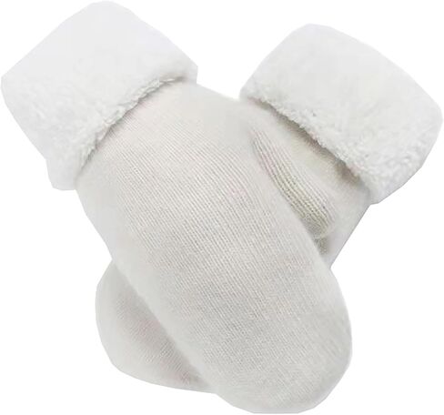 Winter Warm Knitted Mittens for Women - Cold Weather Stretch Thick Faux Fleece Gloves in Saudi Arabia