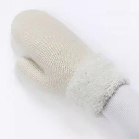 Winter Warm Knitted Mittens for Women - Cold Weather Stretch Thick Faux Fleece Gloves in Saudi Arabia