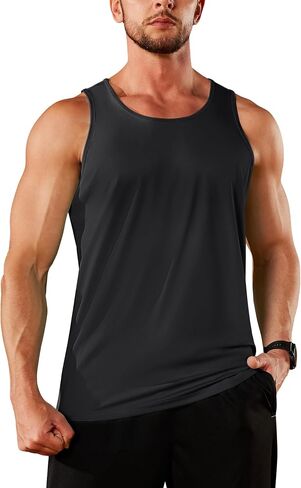 TACVASEN Men's UPF 50+ SPF Workout Sleeveless Shirts Quick Dry Muscle Shirt Lightweight Running Tank Tops in Saudi Arabia