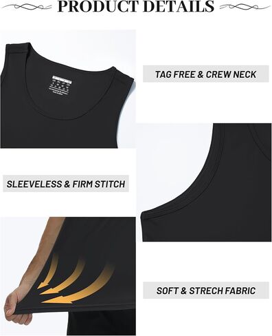 TACVASEN Men's UPF 50+ SPF Workout Sleeveless Shirts Quick Dry Muscle Shirt Lightweight Running Tank Tops in Saudi Arabia
