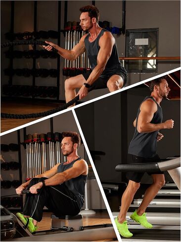 TACVASEN Men's UPF 50+ SPF Workout Sleeveless Shirts Quick Dry Muscle Shirt Lightweight Running Tank Tops in Saudi Arabia