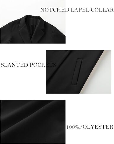 Women's Notch Lapel Double Breasted Pea Coat Mid Long Fall Winter Trench Overcoat in Kuwait